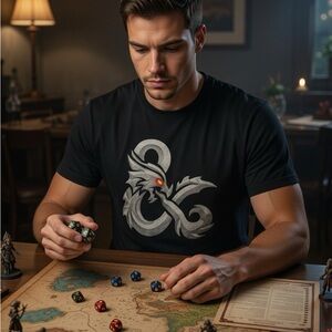 Dungeons & Dragons  Black Graphic T-Shirt sz L